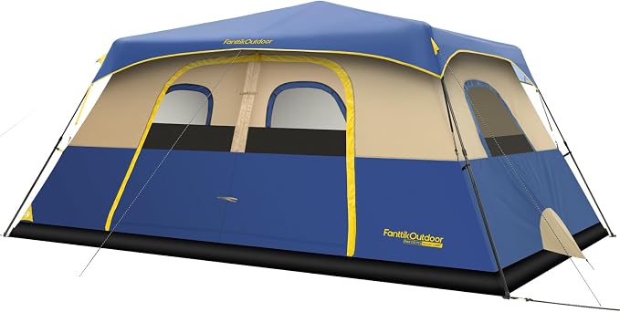 Camping Tent 4/6/8/10 Person Instant Cabin Tent Setup in 60 Seconds with Rainfly & Windproof Portable with Carry Bag for Family Camping & Hiking, Upgraded Ventilation