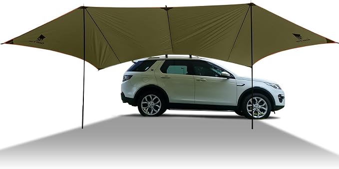 Car Side Awning 19 x 11 FT, Waterproof Camping Vehicle Shelter | Fits SUV, Truck, Van & Jeep, Easy Setup, UV Protection, Large Shade Coverage