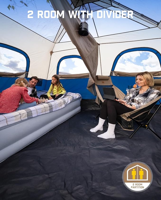 Camping Tent 4/6/8/10 Person Instant Cabin Tent Setup in 60 Seconds with Rainfly & Windproof Portable with Carry Bag for Family Camping & Hiking, Upgraded Ventilation