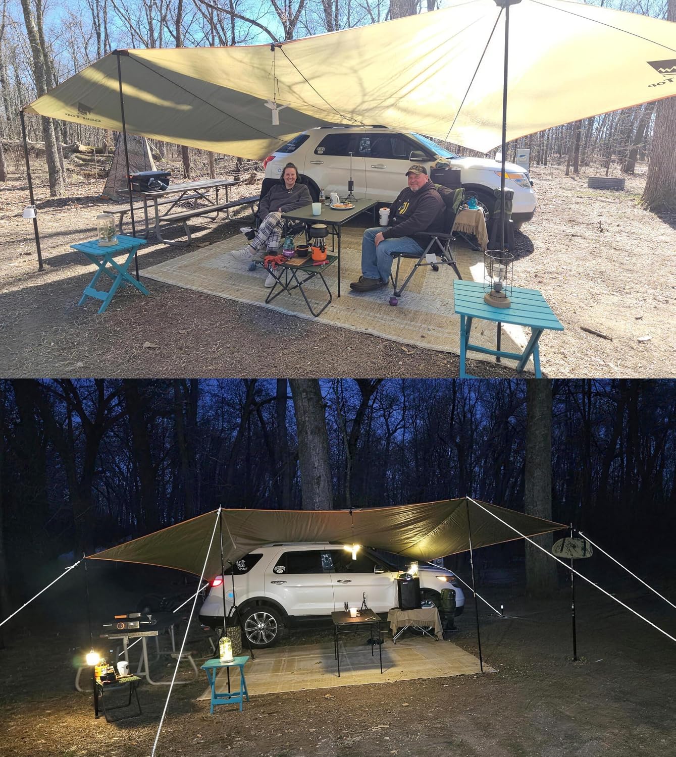 Car Side Awning 19 x 11 FT, Waterproof Camping Vehicle Shelter | Fits SUV, Truck, Van & Jeep, Easy Setup, UV Protection, Large Shade Coverage