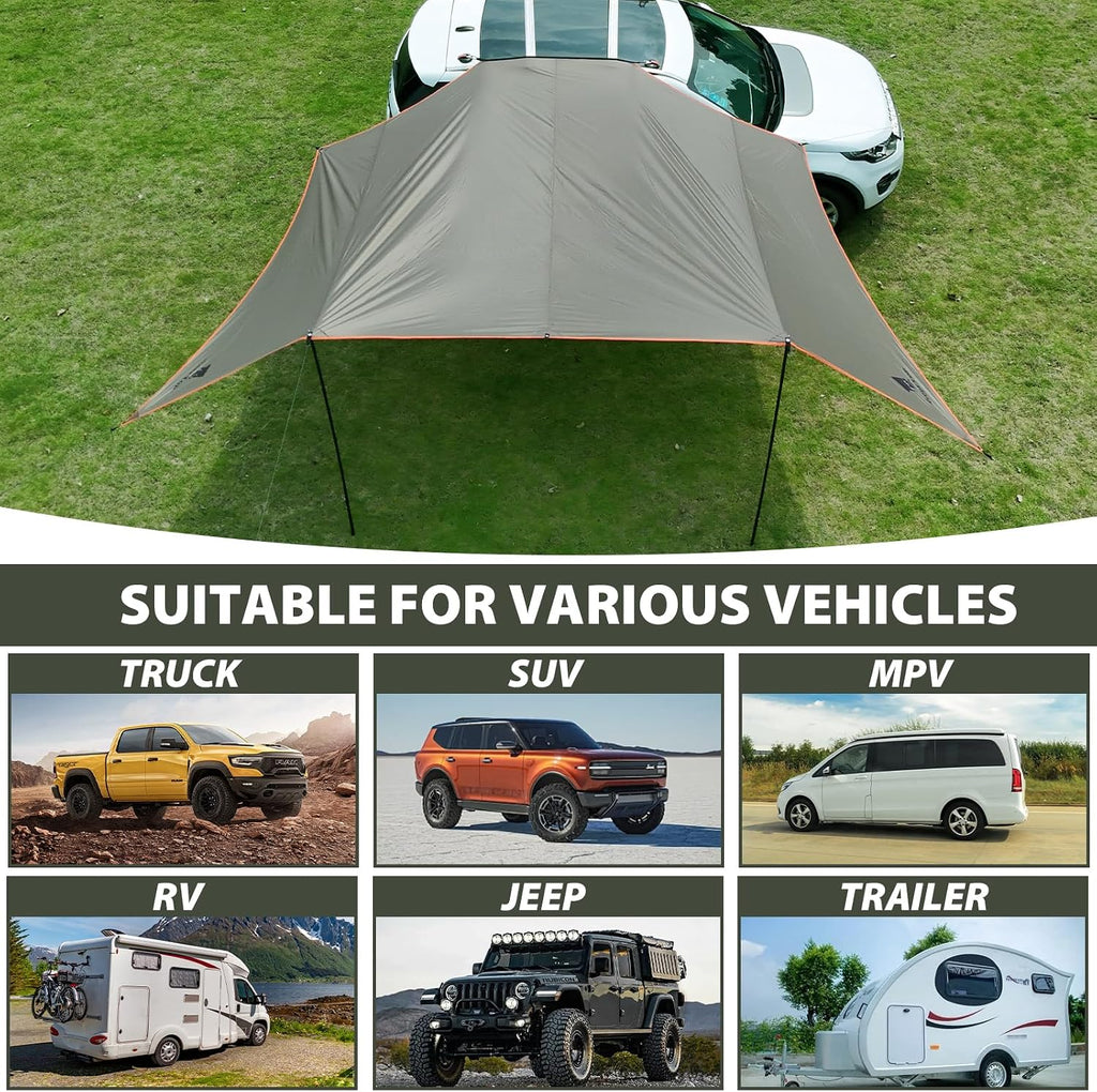 Car Side Awning 19 x 11 FT, Waterproof Camping Vehicle Shelter | Fits SUV, Truck, Van & Jeep, Easy Setup, UV Protection, Large Shade Coverage
