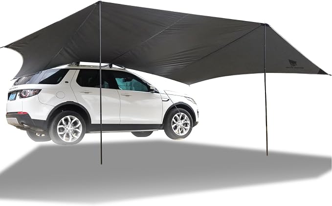 Car Side Awning 19 x 11 FT, Waterproof Camping Vehicle Shelter | Fits SUV, Truck, Van & Jeep, Easy Setup, UV Protection, Large Shade Coverage